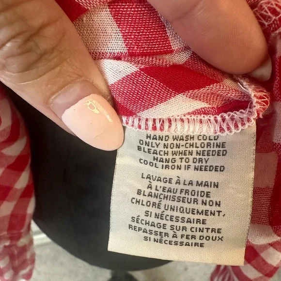 Ralph Lauren Denim and Supply Red/White Gingham long sleeve 💯 cotton Size L - Picture 10 of 13